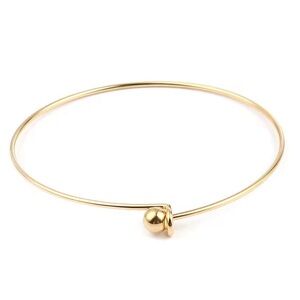 Beautiful 18k Yellow Gold Electroplated Minimalistic Thin Polished Bangle